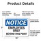 Signmission Employees Only Beyond This Point OSHA Notice Sign, Plastic, 10in W x 7in L, 2PK OS-2PACK-NS-P-710-L-15607 - alternate 5